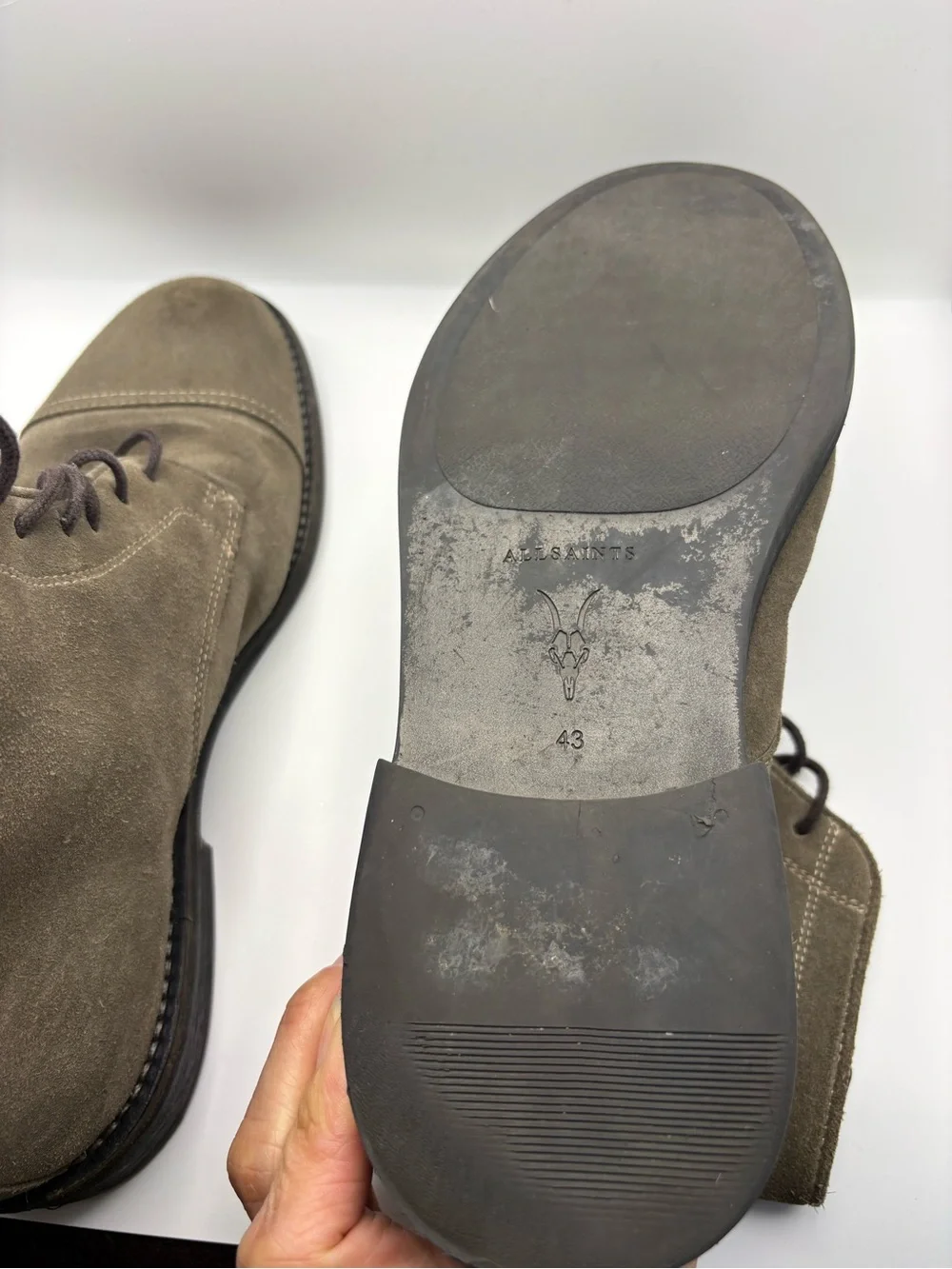 AllSaints Taupe Suede Chukka Boots